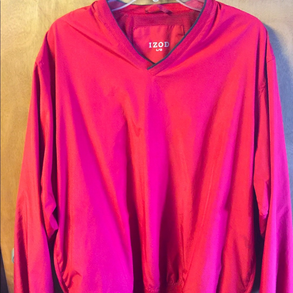 IZOD Mens Golf V-Neck Pullover Jacket